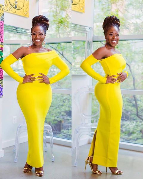 2020 vestidos elegant yellow mermaid prom dresses backless long sleeves party occasion gowns custom made evening dresses, Black
2020 vestidos elegant yellow mermaid prom dresses backless long sleeves party occasion gowns custom made evening dresses, Black