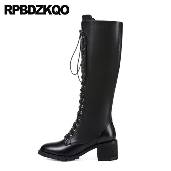 knee high european tall chunky long genuine leather autumn round toe casual block black boots designer shoes women luxury 2020
knee high european tall chunky long genuine leather autumn round toe casual block black boots designer shoes women luxury 2020