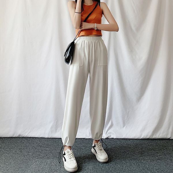 women's pants & capris ankle-tied wide leg sweatpants loose women summer high waist thin sports casual fashion silky jogger pocket, Black;white
women's pants & capris ankle-tied wide leg sweatpants loose women summer high waist thin sports casual fashion silky jogger pocket, Black;white