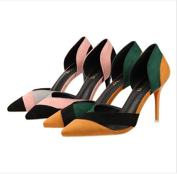 classic color matching dress shoes hollow pointed high heels ladies sandals elegant and beautiful party, Black
classic color matching dress shoes hollow pointed high heels ladies sandals elegant and beautiful party, Black