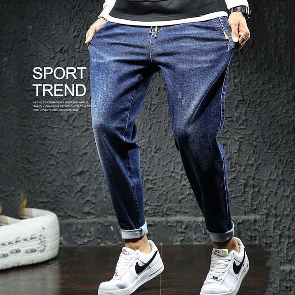 plus size men autumn and winter new jeans men's loose and fattening increase stretch elastic waist harem pants, Blue
plus size men autumn and winter new jeans men's loose and fattening increase stretch elastic waist harem pants, Blue
