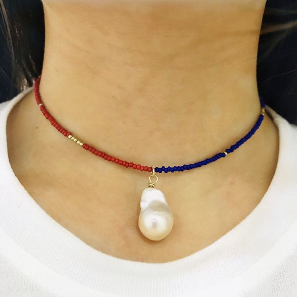 colorful rice bead stitching design fashion short necklace for women charm pearl pendant accessorie multiple color bohemian moda, Golden;silver
colorful rice bead stitching design fashion short necklace for women charm pearl pendant accessorie multiple color bohemian moda, Golden;silver