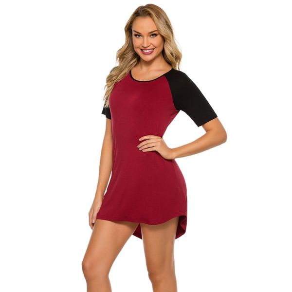 breathable cotton nightdress round neck casual comfortable women home service short-sleeved color matching homewear, White;black
breathable cotton nightdress round neck casual comfortable women home service short-sleeved color matching homewear, White;black
