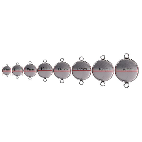 50pcs 6/8/10/12/14/16/18/20/25mm stainless steel connector setting cabochon base cameo bezel 1/1 loop diy pendant jewelry making
50pcs 6/8/10/12/14/16/18/20/25mm stainless steel connector setting cabochon base cameo bezel 1/1 loop diy pendant jewelry making
