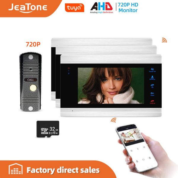 jeatone 7'' wifi tuya smart ip video door phone intercom system with ahd 1.0mp wired doorbell camera support phone remote unlock
jeatone 7'' wifi tuya smart ip video door phone intercom system with ahd 1.0mp wired doorbell camera support phone remote unlock