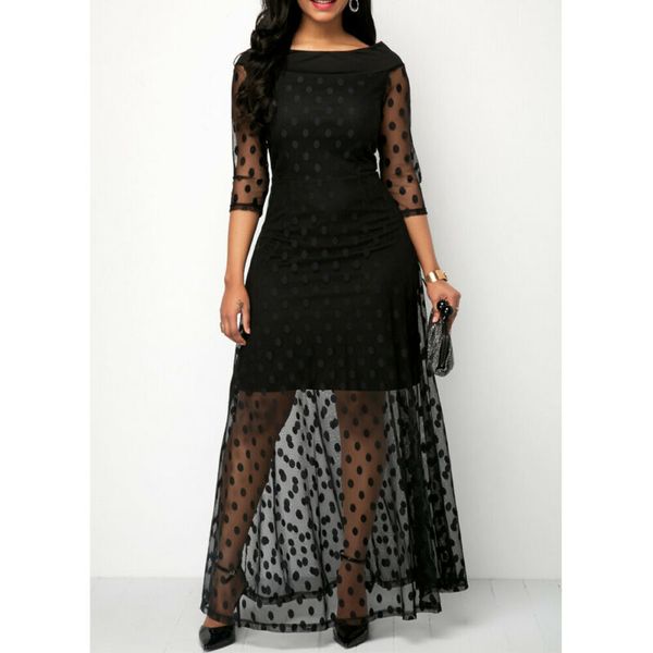 casual dresses fashion women ladies dress solid mesh patchwork long sleeve dot fit and flare party club wear ankle length, Black;gray
casual dresses fashion women ladies dress solid mesh patchwork long sleeve dot fit and flare party club wear ankle length, Black;gray