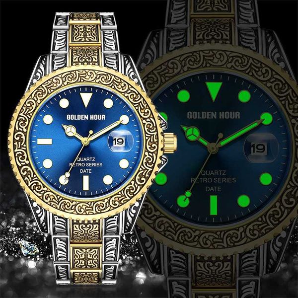 men's watch goldenhour wrist watches for men clock date luminous quartz wristwatch male clock relogio masculino, Slivery;brown
men's watch goldenhour wrist watches for men clock date luminous quartz wristwatch male clock relogio masculino, Slivery;brown