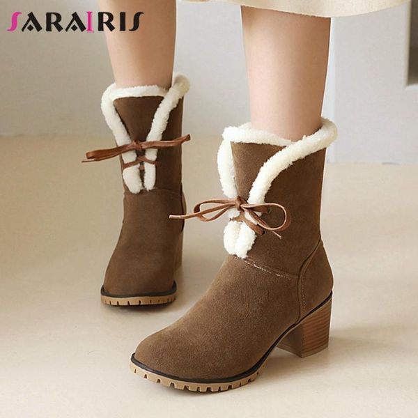 sarairis big size 35-43 women's 2020 warm fur boots winter boots women chunky heels round toe lace up flock plush shoes woman, Black
sarairis big size 35-43 women's 2020 warm fur boots winter boots women chunky heels round toe lace up flock plush shoes woman, Black