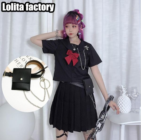 jk uniform sailor suits waist bag women pack black belt bag serpentine waist pack phone shoulder bum bags womens hip, Black;brown 
jk uniform sailor suits waist bag women pack black belt bag serpentine waist pack phone shoulder bum bags womens hip, Black;brown