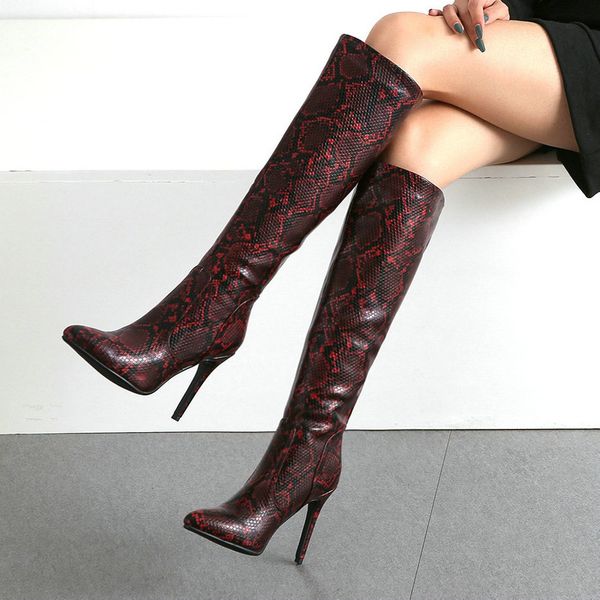 knee-high women boots autumn winter snake high heel women long boots female footwear ladies high heel shoes botas mujer vt431, Black
knee-high women boots autumn winter snake high heel women long boots female footwear ladies high heel shoes botas mujer vt431, Black