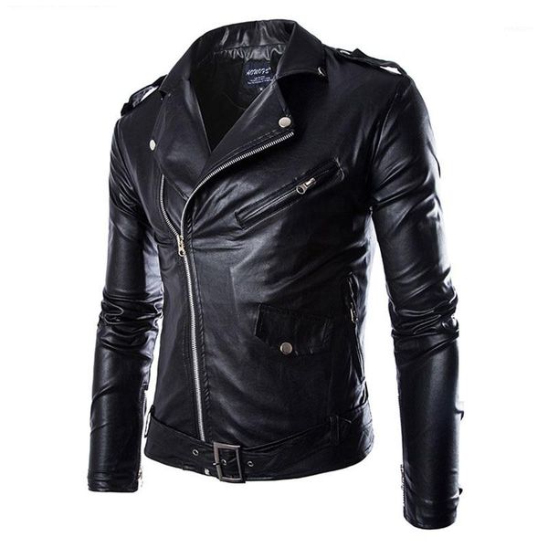 men's leather jacket fashion coat biker jacket homme jaqueta de couro masculina pu leather mens punk veste cuir1, Black;brown 
men's leather jacket fashion coat biker jacket homme jaqueta de couro masculina pu leather mens punk veste cuir1, Black;brown