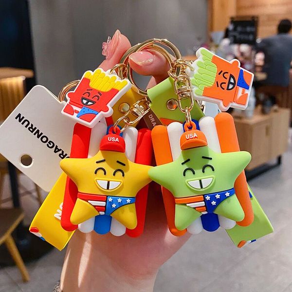cute happy french fries keychain 3d five-star keychain pendant lady girl charm bag pendant new key ring jewelry gift, Silver
cute happy french fries keychain 3d five-star keychain pendant lady girl charm bag pendant new key ring jewelry gift, Silver