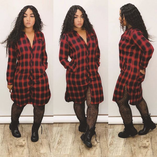 a8203 european and american autumn and winter fashion multi-color mixed plaid long shirt dress 2020, Black;gray
a8203 european and american autumn and winter fashion multi-color mixed plaid long shirt dress 2020, Black;gray