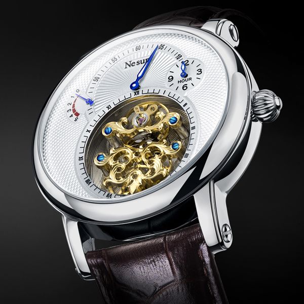 nesun luxury brand men's hollow tourbillon watch automatic mechanical wristwatches men sapphire waterproof relogio masculino, Slivery;brown
nesun luxury brand men's hollow tourbillon watch automatic mechanical wristwatches men sapphire waterproof relogio masculino, Slivery;brown