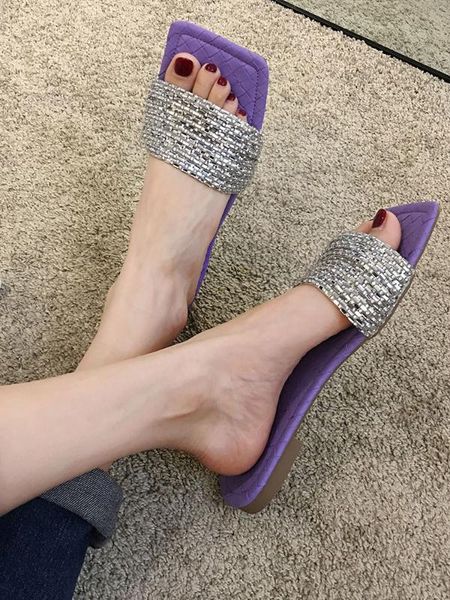 women's shoes slippers outdoor 2020 summer new open-toe casual rhinestone flat shoes, Black
women's shoes slippers outdoor 2020 summer new open-toe casual rhinestone flat shoes, Black