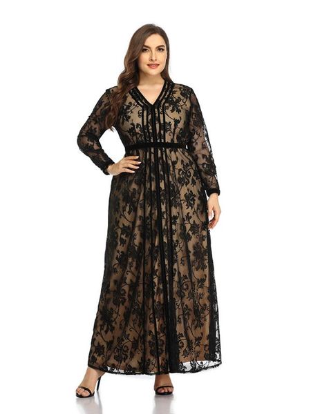 casual dresses 2021 abaya summer autumn womens large plus size fashion elegant v neck mesh sashes ramadan decoration maxi party dress, Black;gray
casual dresses 2021 abaya summer autumn womens large plus size fashion elegant v neck mesh sashes ramadan decoration maxi party dress, Black;gray