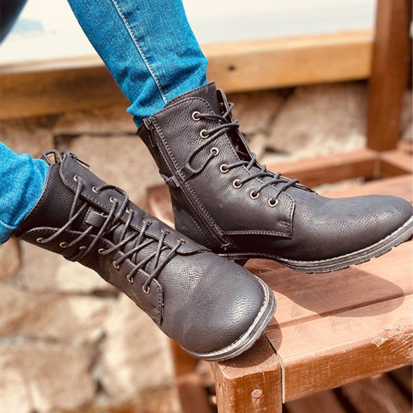 ankle boots for women 2020 autumn winter motorcycle boots thick heel platform shoes woman slip on round toe high quality, Black
ankle boots for women 2020 autumn winter motorcycle boots thick heel platform shoes woman slip on round toe high quality, Black