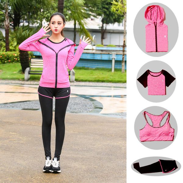 gym 4 piece gym clothes set for women sports bra and leggings sportswear women's clothes yoga suit, White;red
gym 4 piece gym clothes set for women sports bra and leggings sportswear women's clothes yoga suit, White;red