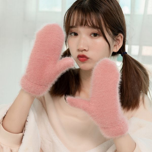 five fingers gloves cute macaron solid color double thickening mittens ladies winter riding windproof warm plus velvet b33, Blue;gray
five fingers gloves cute macaron solid color double thickening mittens ladies winter riding windproof warm plus velvet b33, Blue;gray