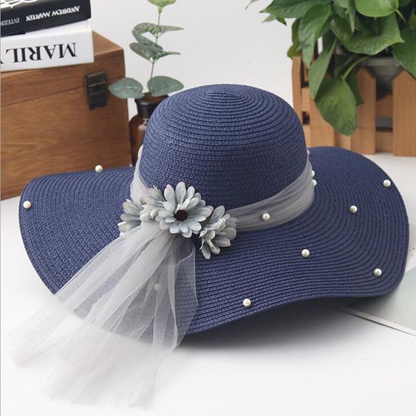wide brim hats seioum flower woman sun foldable hand made straw hat female casual shade summer beach cap anti-uv, Blue;gray
wide brim hats seioum flower woman sun foldable hand made straw hat female casual shade summer beach cap anti-uv, Blue;gray