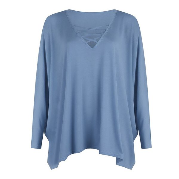 new style for autumn and winter european and american loose v-neck long-sleeved bat shirt t-shirt women woman tshirts, White
new style for autumn and winter european and american loose v-neck long-sleeved bat shirt t-shirt women woman tshirts, White