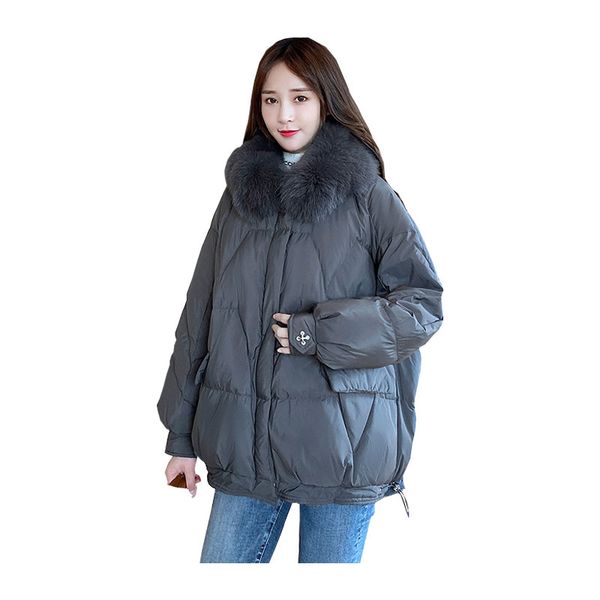 women medium-long winter jacket hooded wide lapel fur collar detachable windproof down coat oversize cotton padded parkas, Black
women medium-long winter jacket hooded wide lapel fur collar detachable windproof down coat oversize cotton padded parkas, Black