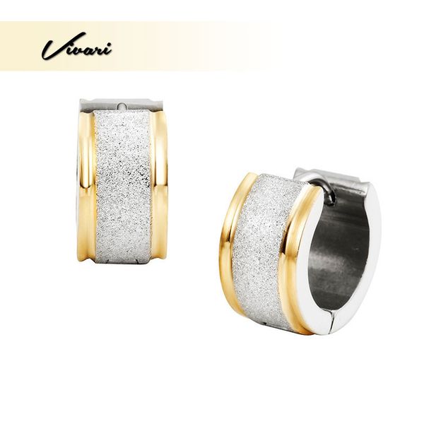 vivari women's gold and silver stainless steel earrings with middle sand surface fashion accessories, Golden;silver
vivari women's gold and silver stainless steel earrings with middle sand surface fashion accessories, Golden;silver