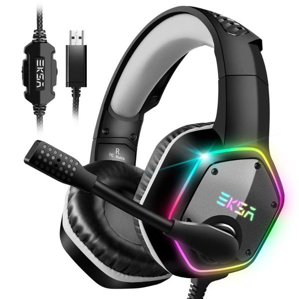 eksa e1000 7.1 surround sound gaming headset with microphone for /xbox-one/pc gamer stereo usb wired headphone rgb led light 
eksa e1000 7.1 surround sound gaming headset with microphone for /xbox-one/pc gamer stereo usb wired headphone rgb led light