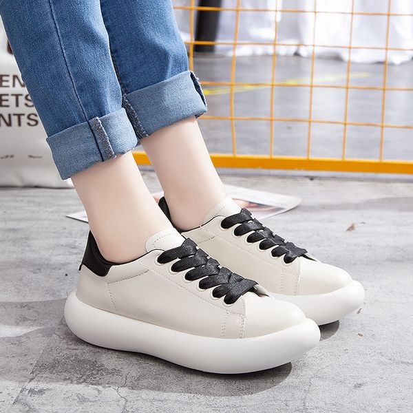 spring autumn women sports style casual shoes female cold-adhesive rubber white soft sole lace-up platform sneaker tide shoes, Black
spring autumn women sports style casual shoes female cold-adhesive rubber white soft sole lace-up platform sneaker tide shoes, Black