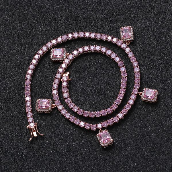 fashion men women necklace bling pink cz ruby pendant necklace 4mm cz tennis chain gift for party wedding, Silver
fashion men women necklace bling pink cz ruby pendant necklace 4mm cz tennis chain gift for party wedding, Silver