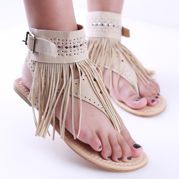 2020 summer women bohemian sandals flats pu tassels vintage casual rome shoes flip flop ladies shoes beach, Black
2020 summer women bohemian sandals flats pu tassels vintage casual rome shoes flip flop ladies shoes beach, Black
