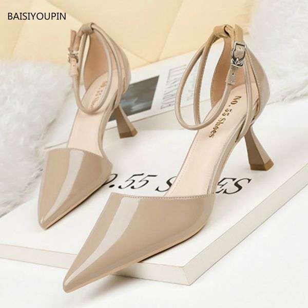 fashion pu/flock women sandals summer pumps pointed toe office shallow casual 6.5cm high heels solid female shoes good-quality, Black
fashion pu/flock women sandals summer pumps pointed toe office shallow casual 6.5cm high heels solid female shoes good-quality, Black