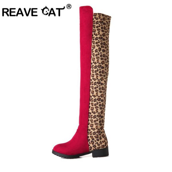 reave cat new fahion leopard over the kee boots for women low heel flat thigh high boots girl casual winter shoes big size 44, Black
reave cat new fahion leopard over the kee boots for women low heel flat thigh high boots girl casual winter shoes big size 44, Black