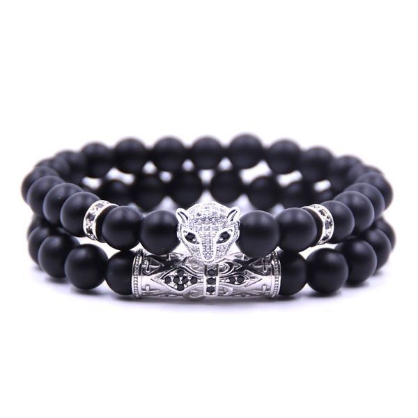 black matte stone beads leopard bracelet 2pcs/set femme friends bracelets for women men jewelry pulseras mujer bracciali uomo, Golden;silver
black matte stone beads leopard bracelet 2pcs/set femme friends bracelets for women men jewelry pulseras mujer bracciali uomo, Golden;silver