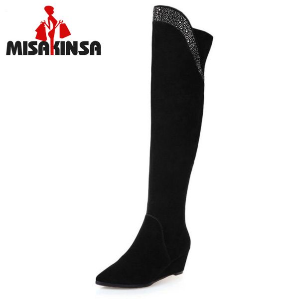 fitwee 2020 long wedge winter real leather boots round toe over knee boots for women brand designer new size 34-39, Black
fitwee 2020 long wedge winter real leather boots round toe over knee boots for women brand designer new size 34-39, Black