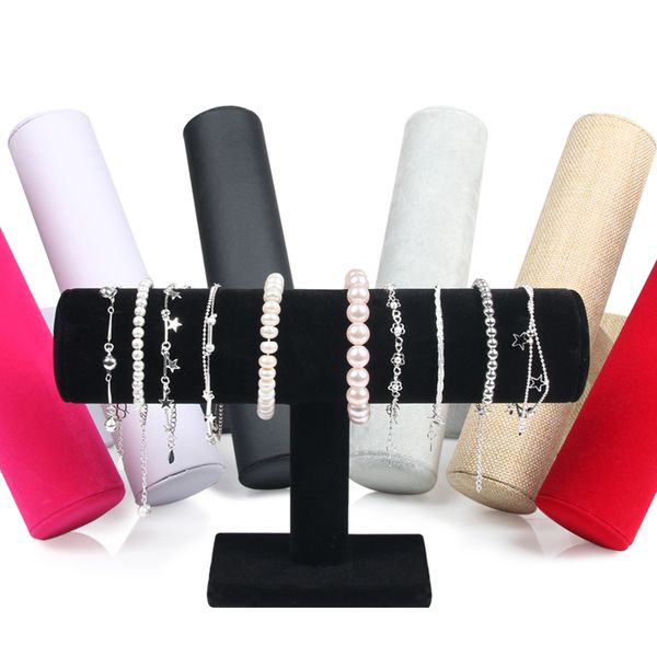 single tier velvet bracelet display stand holder t-bar jewelry bracelet organizer rack chain jewelry storage mx200810, Black
single tier velvet bracelet display stand holder t-bar jewelry bracelet organizer rack chain jewelry storage mx200810, Black