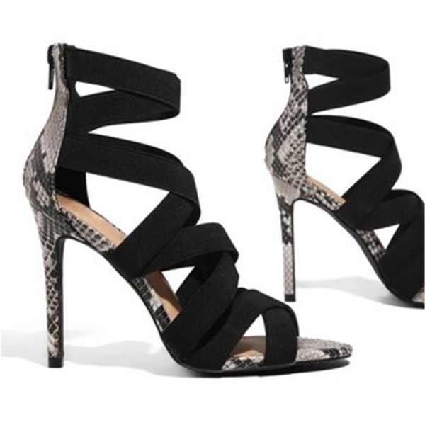 2020 foreign trade summer new high-heeled fish mouth european and american style snake print stiletto sandals, Black
2020 foreign trade summer new high-heeled fish mouth european and american style snake print stiletto sandals, Black