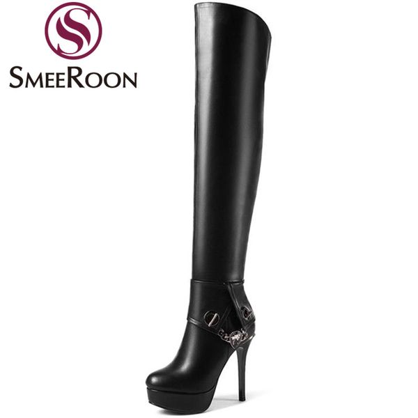 smeeroon thigh high boots woman side zipper convenient autumn winter boots simple over the knee round toe women's shoes, Black
smeeroon thigh high boots woman side zipper convenient autumn winter boots simple over the knee round toe women's shoes, Black