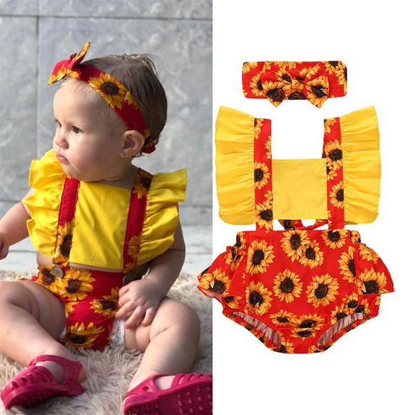 0-24m newborn baby girl outfits clothes cute ruffles short sleeve sunflowers fruits print bodysuit+headband toddler baby sets, White
0-24m newborn baby girl outfits clothes cute ruffles short sleeve sunflowers fruits print bodysuit+headband toddler baby sets, White