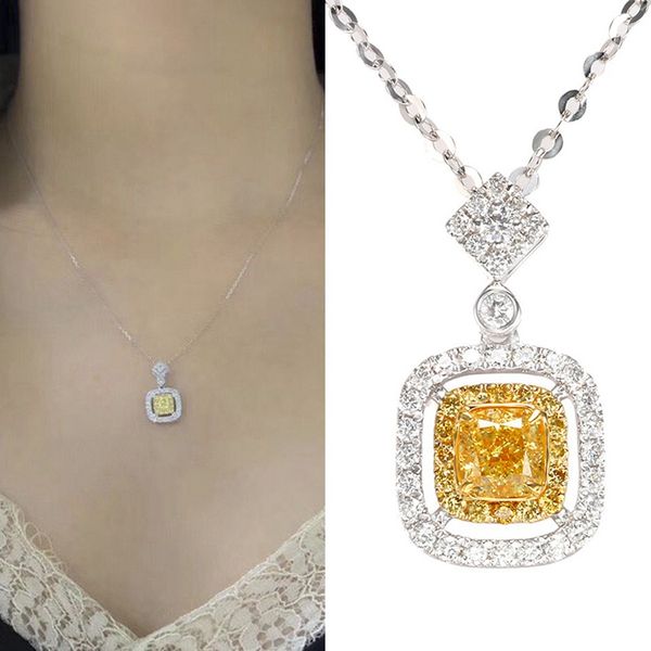 new exquisite charm proposal jewelry classic square design pendant necklace women's wedding party choker gifts, Silver
new exquisite charm proposal jewelry classic square design pendant necklace women's wedding party choker gifts, Silver