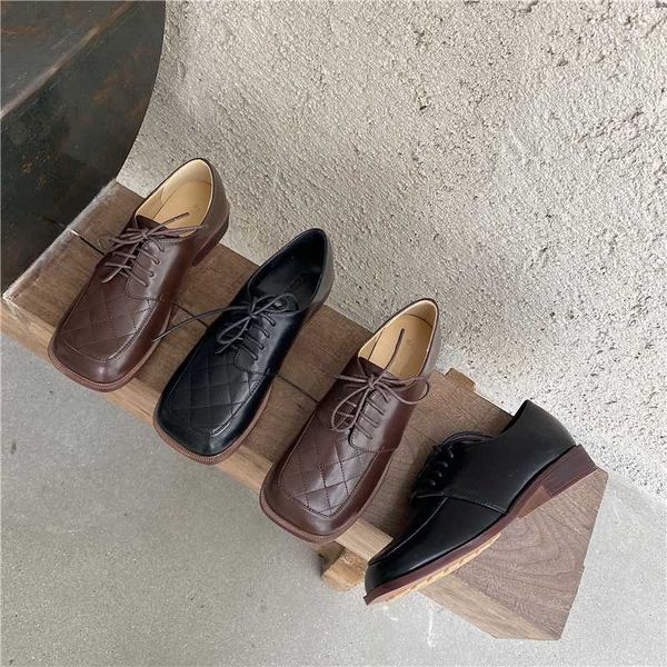 2020 oxford women plaid sewing low heels shoes lace up pumps square toe loafers casual leather slide designer zapatos de mujer, Black
2020 oxford women plaid sewing low heels shoes lace up pumps square toe loafers casual leather slide designer zapatos de mujer, Black