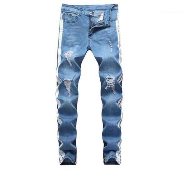 men mens designer jeans fashion street style washed ripped holes pencil pants long trousers hommes pantalones designer pants for, Blue
men mens designer jeans fashion street style washed ripped holes pencil pants long trousers hommes pantalones designer pants for, Blue