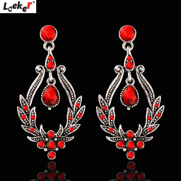 leeker court style blue red black cubic zircon chandelier earrings dangle for women vintage antique silver color jewelry 611 lk9
leeker court style blue red black cubic zircon chandelier earrings dangle for women vintage antique silver color jewelry 611 lk9