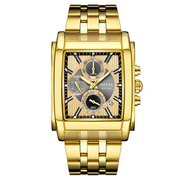 smael men watches luxury gold watches men fashion rectangele dial waterproof quartz watch big relogio masculino, Slivery;brown
smael men watches luxury gold watches men fashion rectangele dial waterproof quartz watch big relogio masculino, Slivery;brown