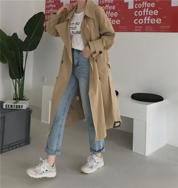 trendy loose fold-down collar soft woman coat simple active outdoor temperament windbreaker woman fashion outerwear trench coat, Tan;black
trendy loose fold-down collar soft woman coat simple active outdoor temperament windbreaker woman fashion outerwear trench coat, Tan;black