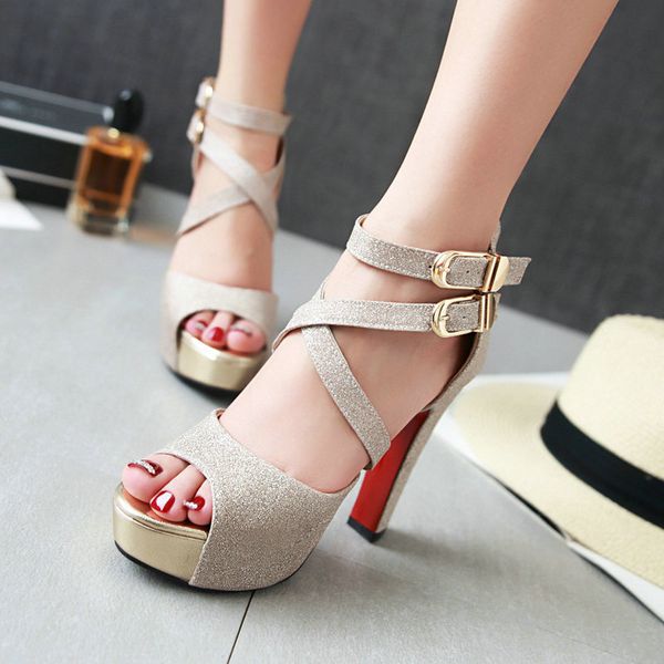 black silver gold women platform high heel sandals peep toe heels fashion buckle party summer shoes with back zipper
black silver gold women platform high heel sandals peep toe heels fashion buckle party summer shoes with back zipper