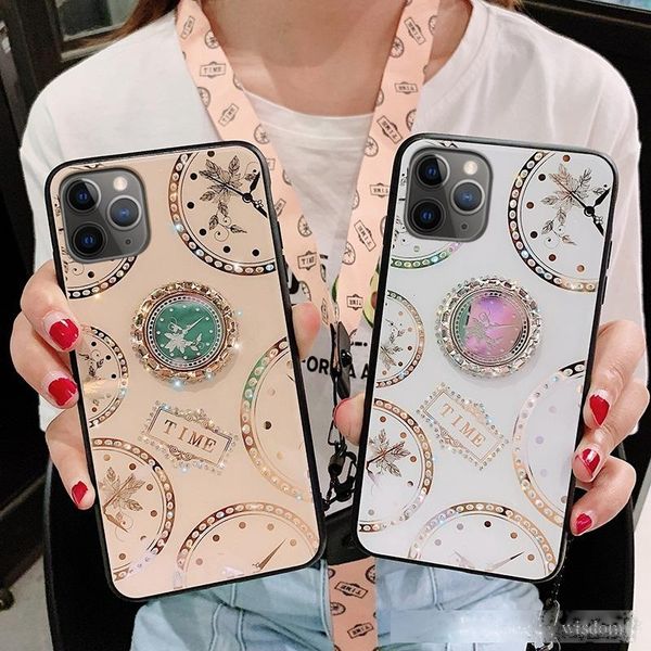 for iphone 11 pro max luxury diamond clock pattern phone case with 3d ring stand protective back cover with lanyards
for iphone 11 pro max luxury diamond clock pattern phone case with 3d ring stand protective back cover with lanyards