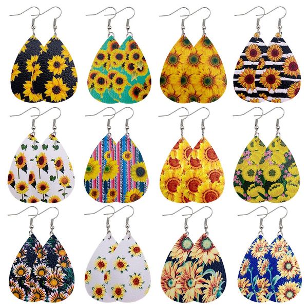 1pair bohemian style sunflower printed pu leather pendant earrings lightweight dangle earrings jewelry for women, Silver
1pair bohemian style sunflower printed pu leather pendant earrings lightweight dangle earrings jewelry for women, Silver