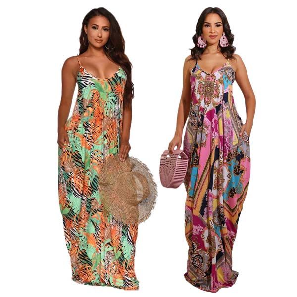 women's dress long maxi open back sleeveless floral printed backless sling loose casual dresses for lady new, Black;gray
women's dress long maxi open back sleeveless floral printed backless sling loose casual dresses for lady new, Black;gray