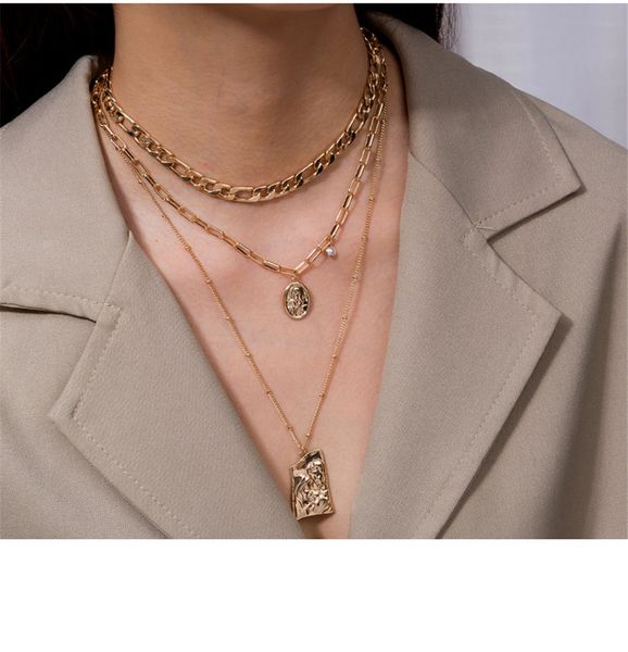 european and american heavy metal texture buddha head relief pendant sweater chain women simple multilayer necklace jewelry, Silver
european and american heavy metal texture buddha head relief pendant sweater chain women simple multilayer necklace jewelry, Silver